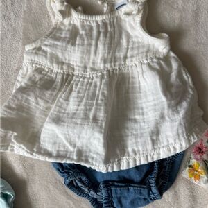 Old Navy White Shirt and Blue bottom Kids Outfit